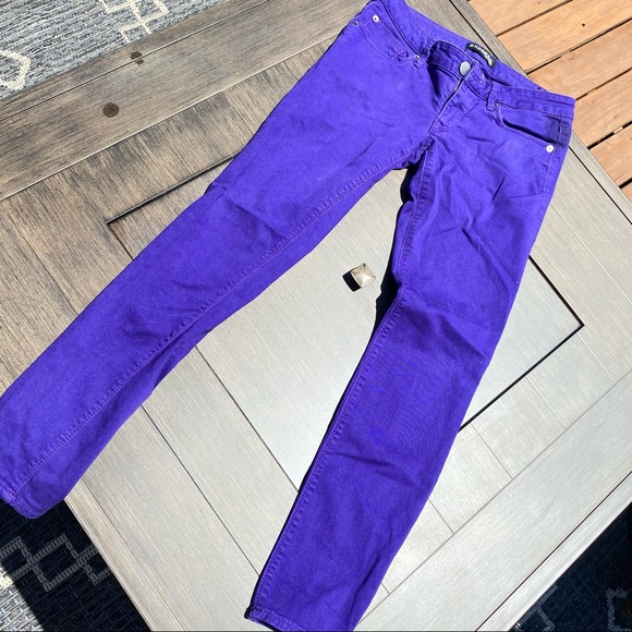 Express Denim - Express Purple Denim Skinny Jeans 4